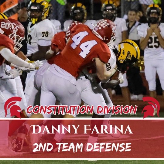 Congratulations to Danny Farina on being selected 2nd Team 
All-Constitution Division Defensive Line. #OTF
