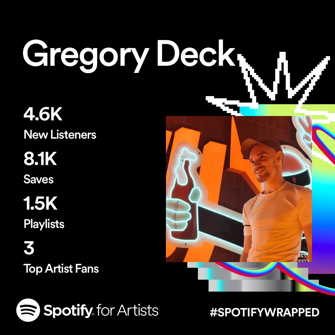 Gregodeck's tweet photo. Les stats @Spotify et @spotifyfrance c’est vous qui les faites… 🤍 Merci, je suis infiniment reconnaissant! Je veux trouver de bonnes raisons de faire encore mieux l’année prochaine! ✨ On continue 🫶🏻
#spotify #spotifywrapped #gregorydeck https://t.co/VLBEwN7kGT