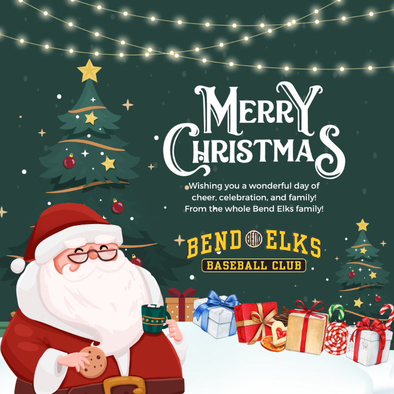 The #BendElks would like to wish a Merry Christmas to everyone! We hope your day is full of cheer, celebration and family! Times like this remind us how thankful and lucky we are for our community. #Merry Christmas! 🎅🎄🦌⚾