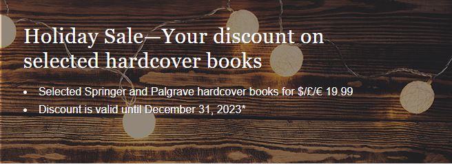 ❄️Tis the season for a holiday book sale! 📚

From December 9-31,  select titles are available for $/£/€ 19.99 

Check it out here: bit.ly/3t0DXAS
