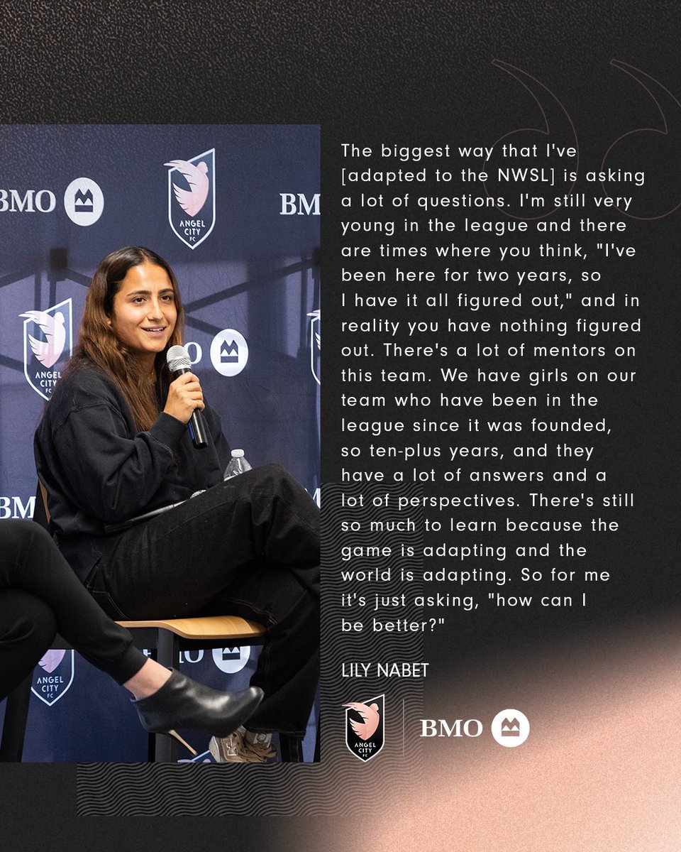 🌟 @LilyNabet shares her insights on growth and learning in the NWSL. Thanks to @BMO_US for fostering these conversations.