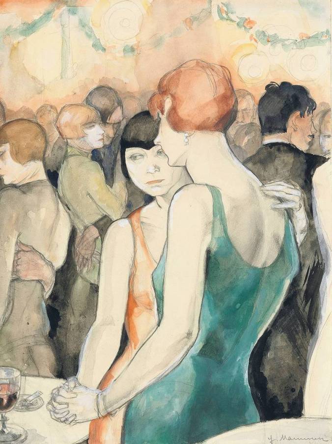 Jeanne Mammen, German artist who captured Berlin nightclubs, cafés and their bohemian, dancer, intellectual and gay clientele, during the Weimar period (1918-1933) #WomensArt