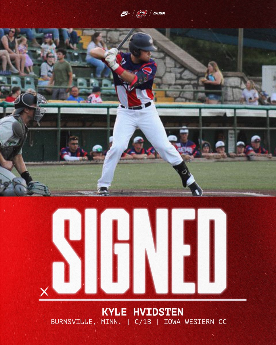 WKU_Baseball's tweet photo. 𝑾𝒆𝒍𝒄𝒐𝒎𝒆 𝒕𝒐 𝑻𝒉𝒆 𝑯𝒊𝒍𝒍 ✍️

👤 Kyle Hvidsten
📲 @HvidstenKyle
⚾️ C/1B
🏠 Burnsville, Minn.
🏫 Iowa Western CC

#GoTops | #NSD23 https://t.co/RTWWfJk9GS