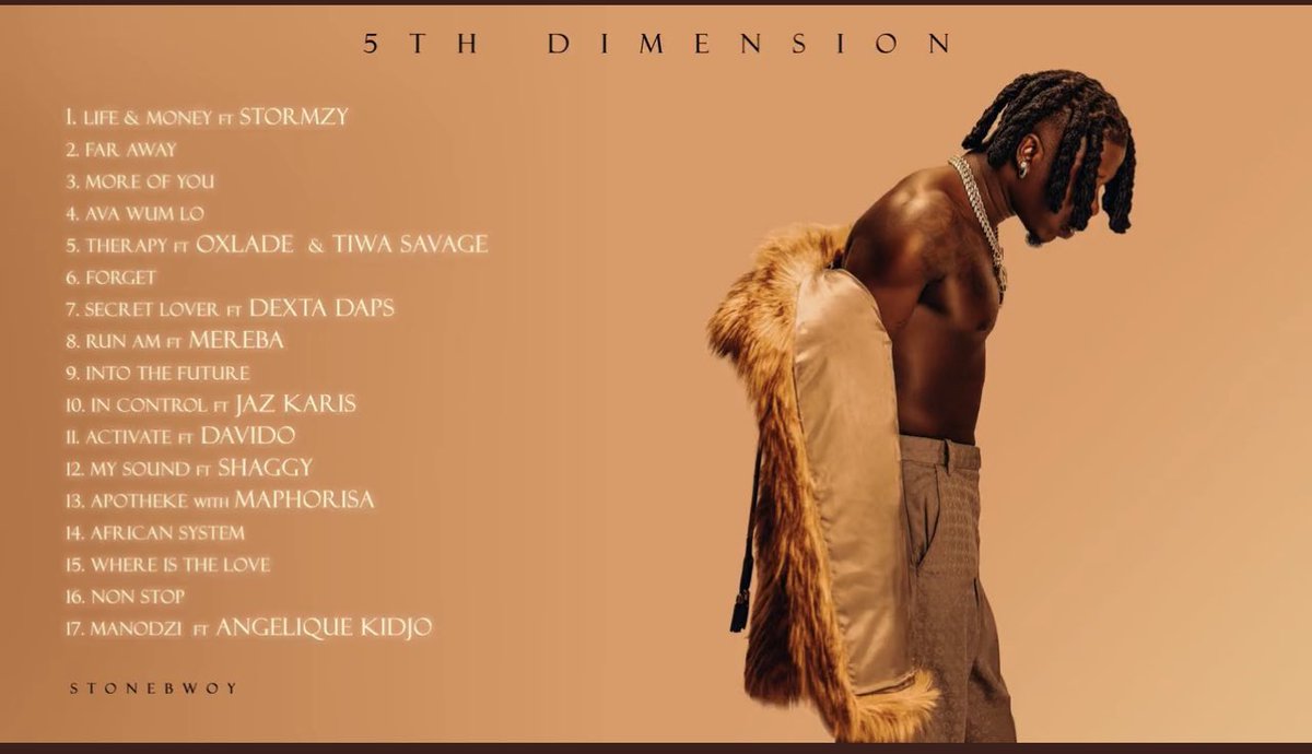 After seven months of its release 5thDimension from @stonebwoy still remains the best album to ever come from the motherland and beyond

Go run it up and let's keep increasing the numbers as it should be #5thDimensionAlbum
