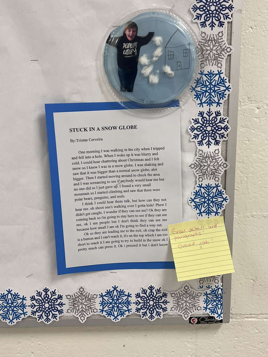 Deck the halls… These 5th grade students are Stuck In A snow Globe. #winningforteachers #wearewildcats #writingmatters