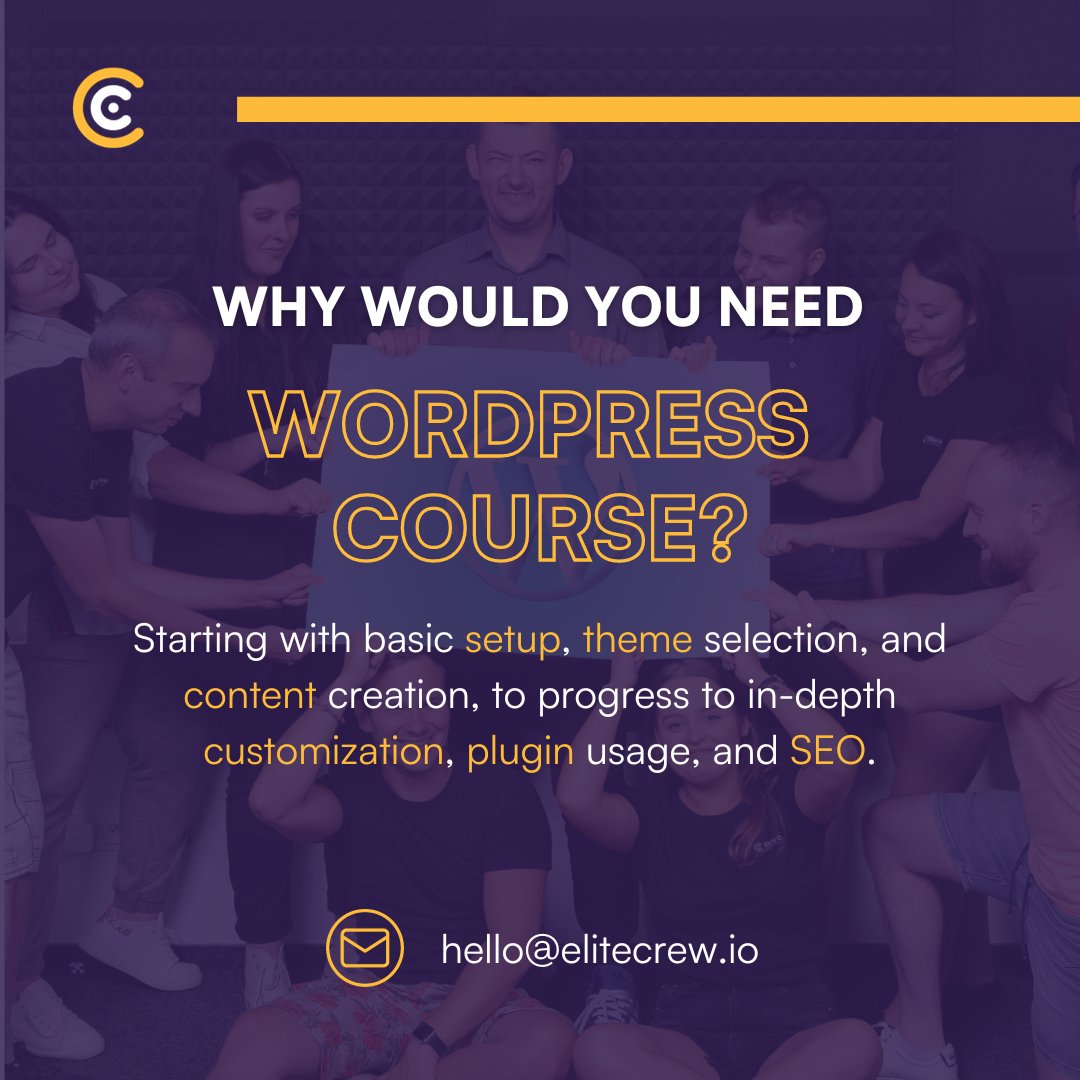 elitecrewio's tweet photo. Why would any developer need a WordPress course? 💻 WordPress has no pressure 😉

𝗘𝗹𝗶𝘁𝗲𝗖𝗿𝗲𝘄 𝗔𝗱𝘃𝗶𝗰𝗲:
📢 Select personalised courses that meet your needs and don't let anything stop you.
📢 EliteCrew is for you if you're looking for a group specialised on WordPress! https://t.co/6bh6Do5A2b