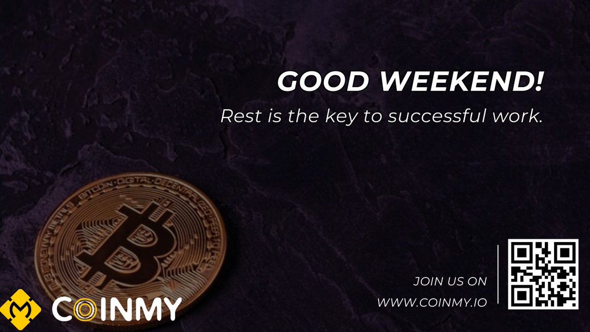 CoinmyIo_'s tweet photo. 🌟A good weekend is the key to a productive work week!🌟
Relax, gain strength, and forward to new heights! 💪 Don't forget that withdrawals are not available on our platform on weekends, but we are always here to help you during weekdays. 😉
#CoinMy #Rest #WorkWeek #Finance 💼💰 https://t.co/eS6rWpTciP