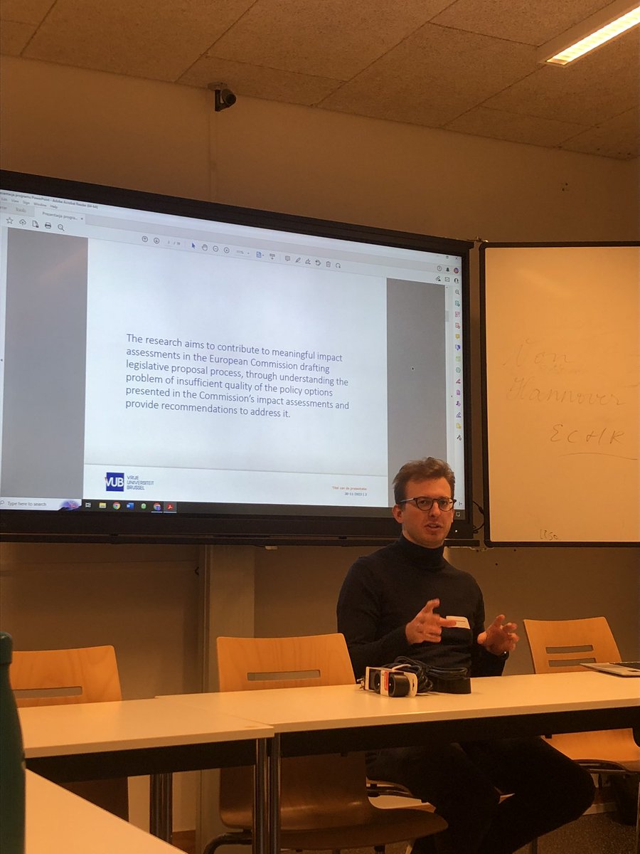 Maciej Otmianowski presents his research on “Changing perspectives on impact assessments role in the EU law making process” at the young legal researchers conference hosted by University of Hasselt.