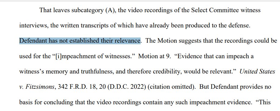 julie_kelly2's tweet photo. J6 committee, DOJ/Special Counsel Jack Smith, and Judge Tanya Chutkan are covering up the destruction/concealment of videotaped interviews with roughly 1,000 witnesses to J6 committee.

Chutkan just denied Trump's discovery request for videotapes--she actually thinks a witness's demeanor can be gleaned from a written record.

She clearly knows the videos are missing and will concoct any farfetched excuse to protect J6 committee and DOJ: