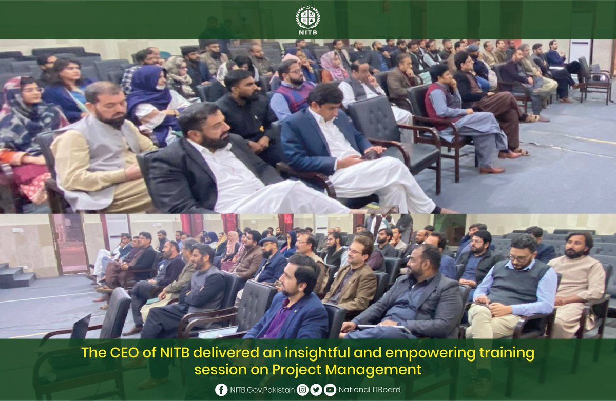 The CEO of NITB Mr. @babermb delivered an insightful and empowering training session on Project Management. #CareerJourney #JobHuntingSkills #ProfessionalDevelopment #CareerGrowth #Islamabad #NITB