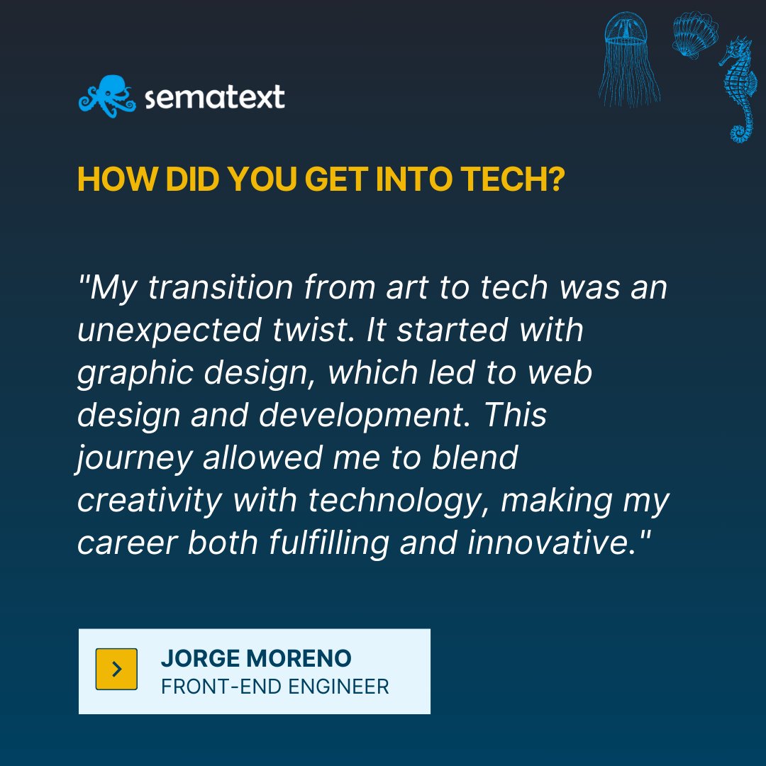 Ready to start your own journey into the tech world? 🌐
Join us at Sematext and explore the limitless possibilities of merging creativity with technology in your career! 📲
Check out our careers page for more information 👇
hubs.ly/Q029dCrX0
#RemoteWork #Frontend #Engineer