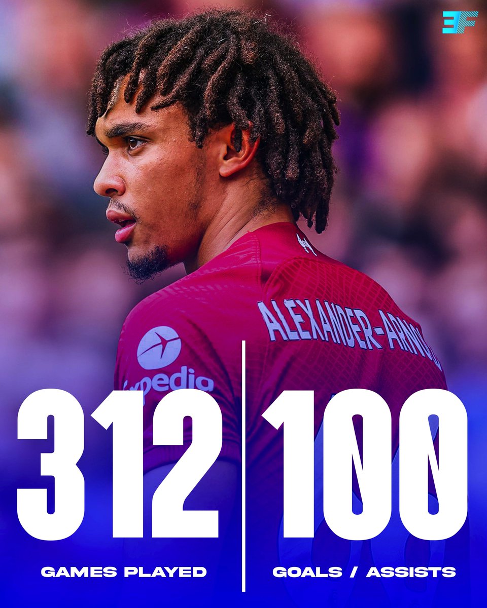 🏴󠁧󠁢󠁥󠁮󠁧󠁿📊 An assist for Trent Alexander-Arnold (25) vs LASK means he has now successfully registered 100 goal contributions for Liverpool &amp; England! ✨