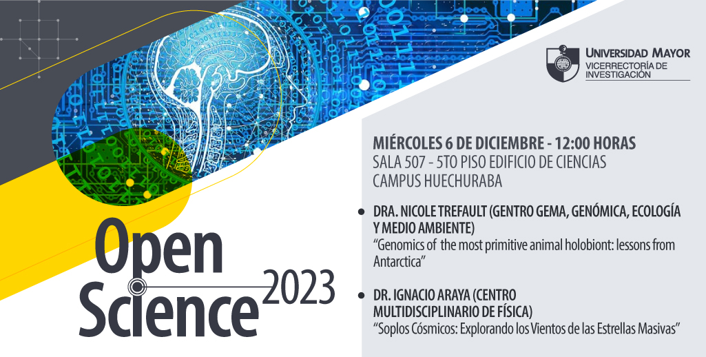 InvestigaUMayor's tweet photo. ¡Acércate a la Ciencia! 👩‍🔬👨‍🔬El miércoles 6 de diciembre a las 12 hrs. sigue el ciclo de charlas Open Science, donde nuestros académicos abordan temas actuales y desafiantes de la ciencia y la tecnología en un ambiente relajado y amigable 😉¡Te esperamos! https://t.co/gvf2iNvf6S