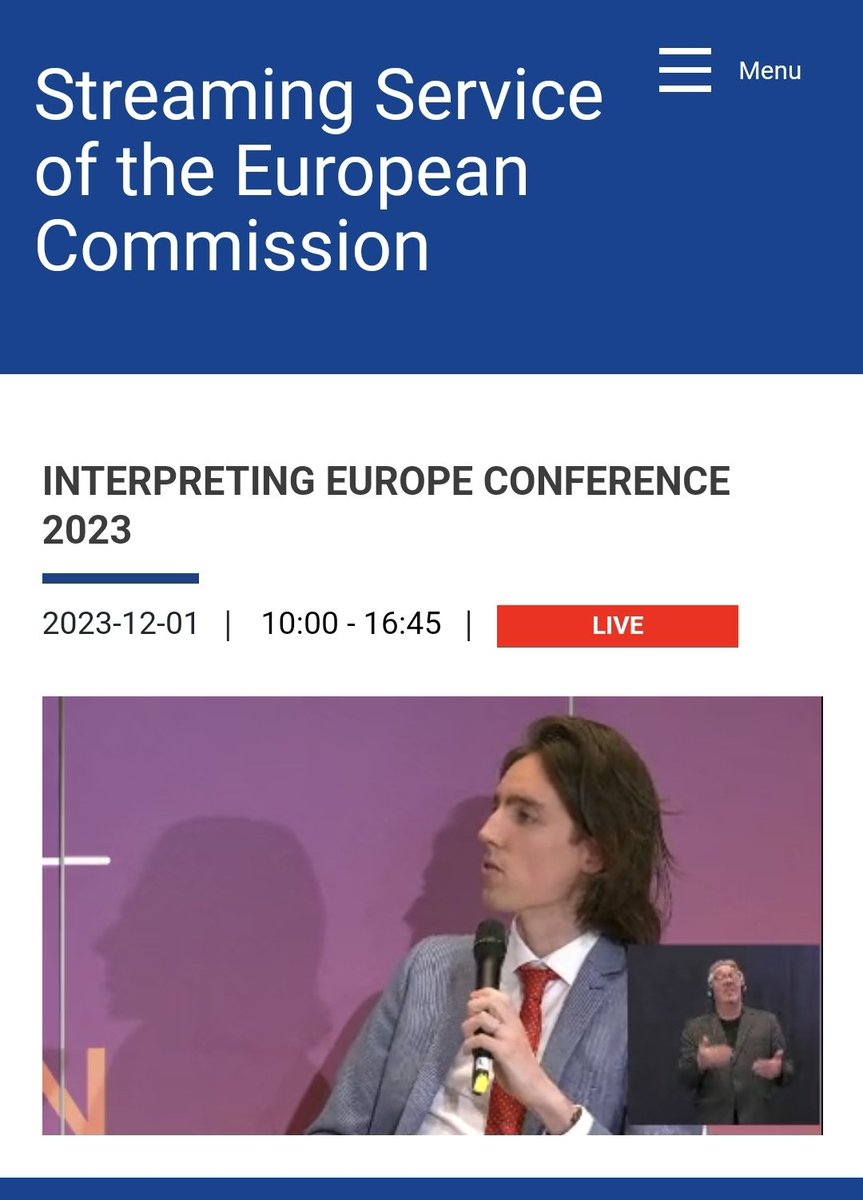 Listening to these young colleagues, their passion, their stubbornness, their enthusiasm is a fantastic boost for morale 🫶! Let's never forget that #1nt is hard work but it's also fun and an endless learning experience! #Ilovemyjob @EUInterpreters webcast.ec.europa.eu/interpreting-e…