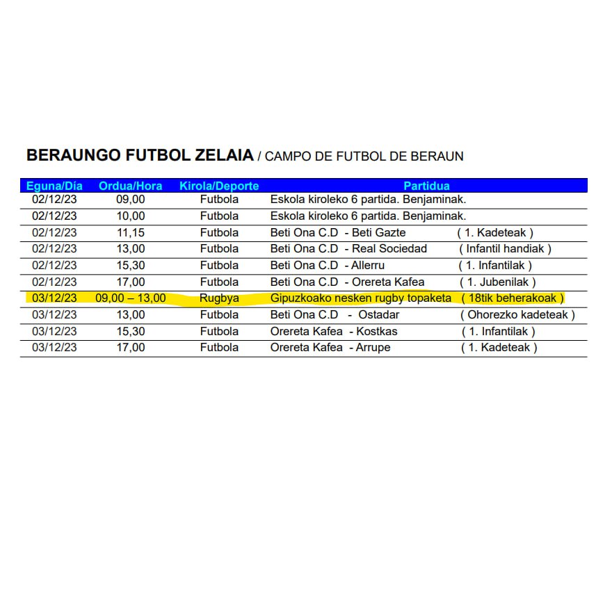 rugbyzaleak's tweet photo. Hemen dugu berriz ere asteburuko agenda!
Igandean, 10:00etatik aurrera, hitzordu oso berezi bat dugu Beraungo estadioan!
Ya tenemos la agenda del fin de semana y, esta vez, tenemos una cita muy especial en el estadio de #Beraun. ¡A partir de las 10:00! https://t.co/OatNtabv0C
