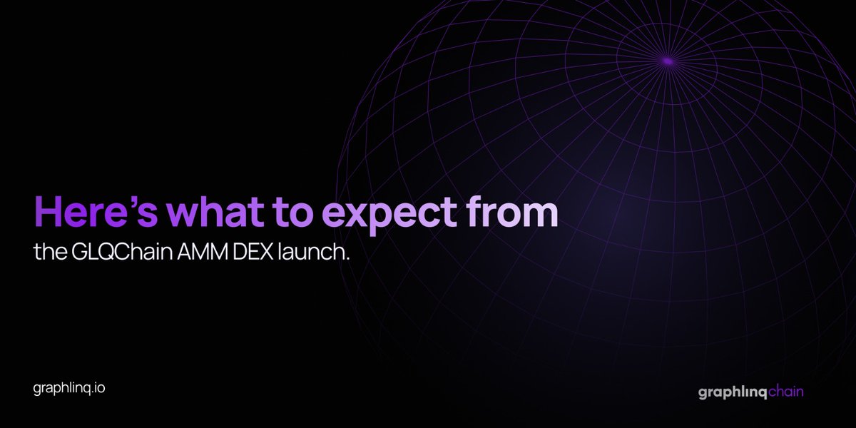 Here’s whats brewing at GraphLinq and what you can expect following the AMM DEX launch on GLQChain. A thread🧵 :

1/ A more vibrant ecosystem of dApps, full fledged bridge, glqc20 tokens, farming pools &amp; liquidity mining opportunities!

#GLQChain #Web3 #Crypto #DeFi #Nocode #AI