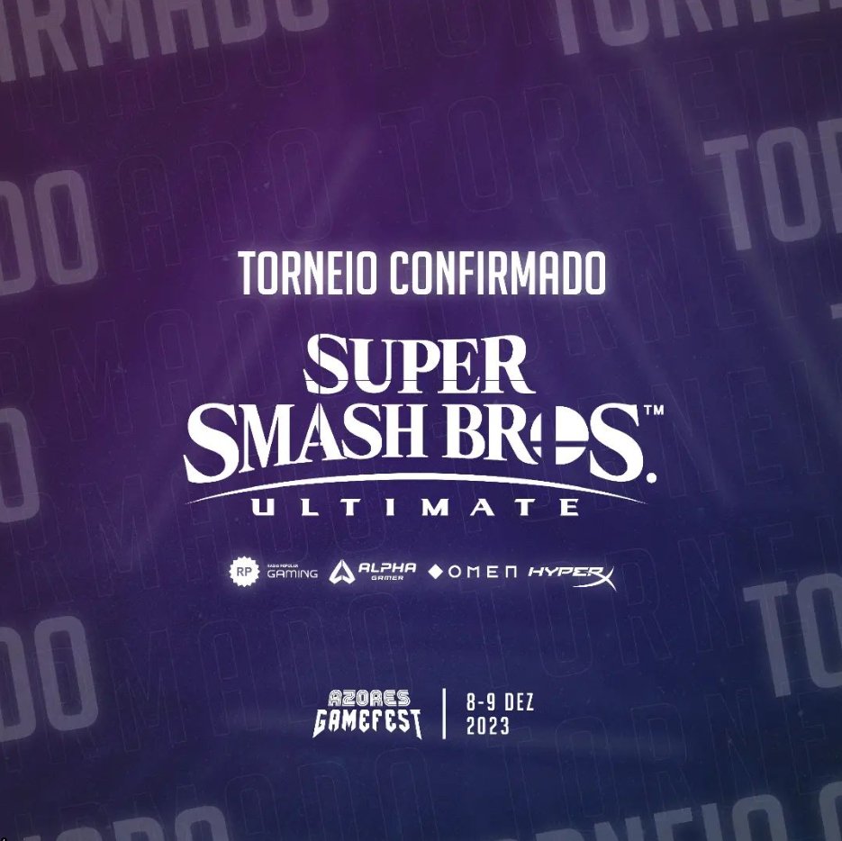 Mostra o que vales no nosso torneio de Super Smash Bros. Ultimate e participa em combates épicos!

🥇 50€
🥈 25€

Fica atento à página do Azores GameFest para mais detalhes sobre as inscrições!