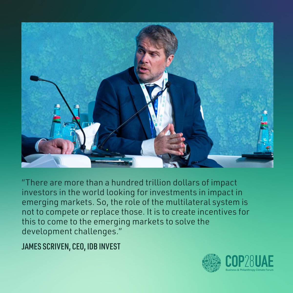 Business & Philanthropy Climate Forum (@bpcforum) on Twitter photo Transition finance calls for robust frameworks to maintain integrity and support the climate agenda, <a href="/BIDInvest/">BID Invest - IDB Invest</a> <a href="/JamesPScriven/">James P. Scriven</a> discussed at the <a href="/COP28_UAE/">COP28 UAE</a> Business and Philanthropy Climate Forum. Transition finance calls for robust frameworks to maintain integrity and support the climate agenda, <a href="/BIDInvest/">BID Invest - IDB Invest</a> <a href="/JamesPScriven/">James P. Scriven</a> discussed at the <a href="/COP28_UAE/">COP28 UAE</a> Business and Philanthropy Climate Forum.