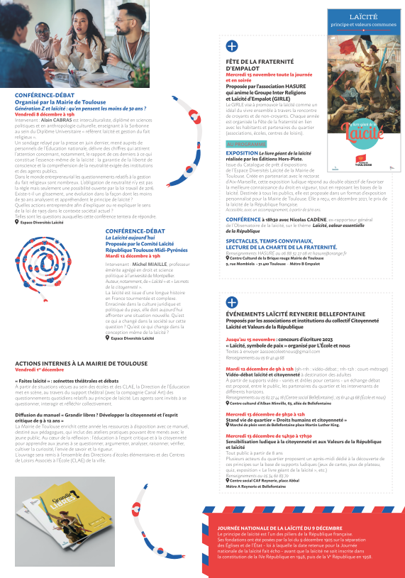 ppcaToulouse's tweet photo. Si le thème de la laïcité vous intéresse, découvrez les nombreux évènements organisés par la Mairie de Toulouse https://t.co/cxcaCHJhlD