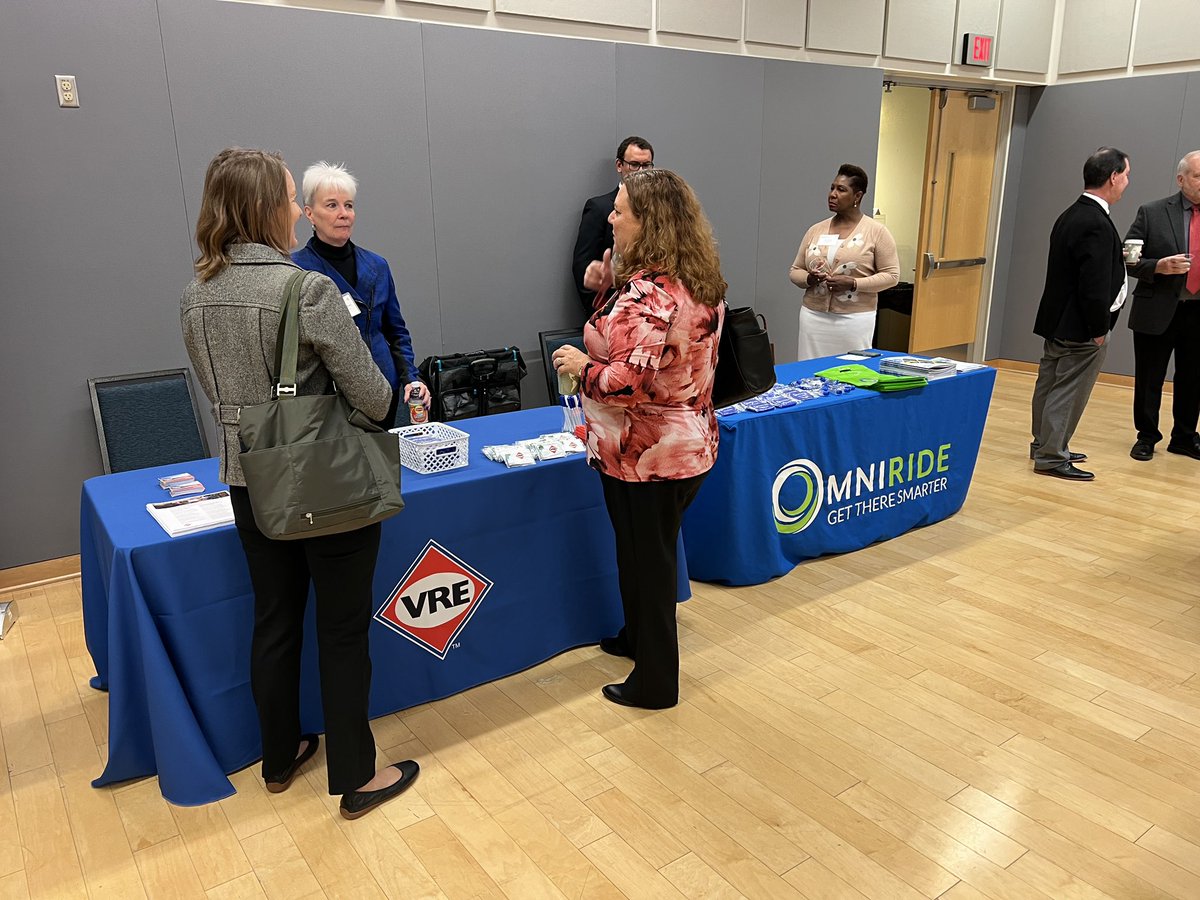 NoVaTransit's tweet photo. Good morning from @ScharSchool where weโre hosting our annual Legislative Forum with @VaRailExpress and #OmniRide. #NoVaTransitForum https://t.co/8UVPIsBocz