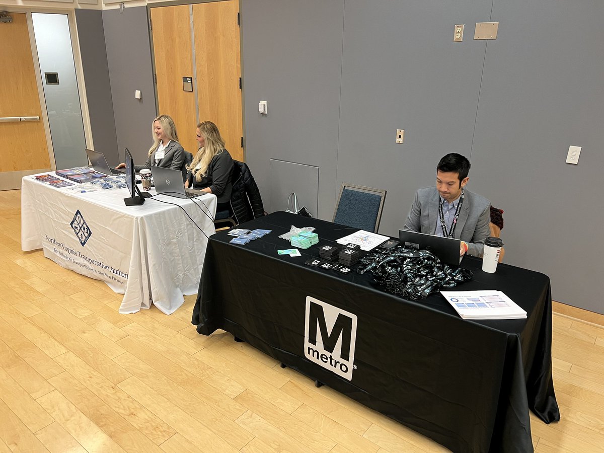 NoVaTransit's tweet photo. Good morning from @ScharSchool where weโre hosting our annual Legislative Forum with @VaRailExpress and #OmniRide. #NoVaTransitForum https://t.co/8UVPIsBocz