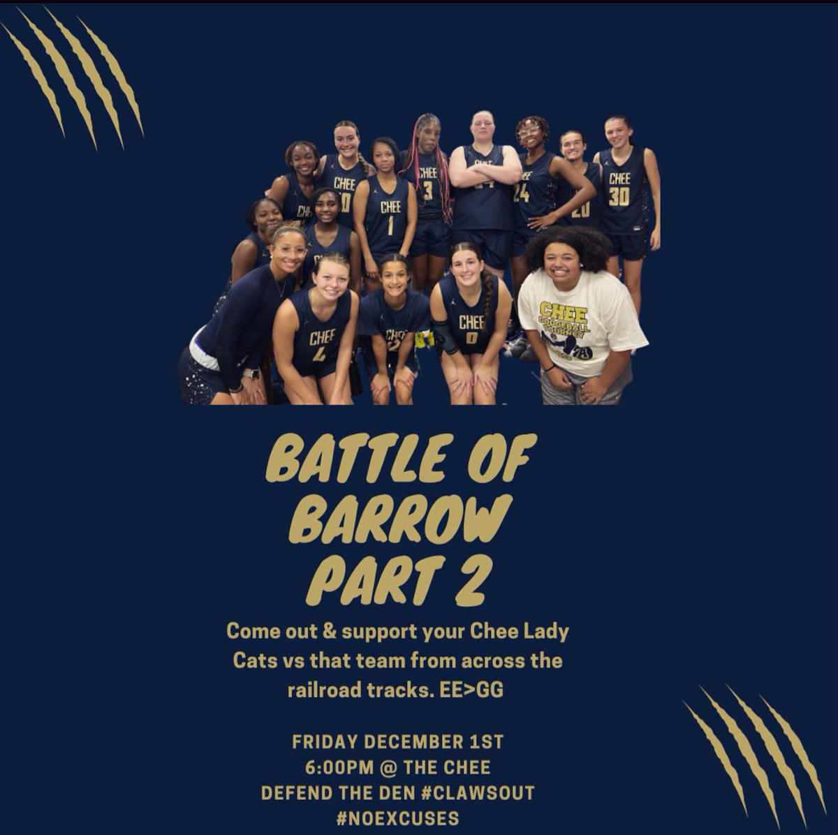 Batson Basketball (@batsonbball) on Twitter photo Come out & support your <a href="/chee_ladycats/">Chee Lady Cats</a> vs that team from across the π€οΈ You already know EE>GG #ClawsOut #NoExcuses #Family
πΌππΌππΌ
<a href="/JournalBarrow/">Barrow News - Journal Sports</a> <a href="/northgareport/">Adrian | Ken</a> <a href="/saramtidwell/">Sara Tidwell</a> <a href="/WDUNSports/">AccessWDUN Sports</a> <a href="/InsiderExposure/">InsiderExposure</a> <a href="/coachkent02/">#alwaysinthegym</a> <a href="/_BlakeDerrick/">Blake Derrick</a> <a href="/onlineathens/">Athens Banner-Herald</a> <a href="/Jarrett_PRO/">Jarrett PRO</a> <a href="/KyleSandy355/">Kyle Sandy</a> Come out & support your <a href="/chee_ladycats/">Chee Lady Cats</a> vs that team from across the π€οΈ You already know EE>GG #ClawsOut #NoExcuses #Family
πΌππΌππΌ
<a href="/JournalBarrow/">Barrow News - Journal Sports</a> <a href="/northgareport/">Adrian | Ken</a> <a href="/saramtidwell/">Sara Tidwell</a> <a href="/WDUNSports/">AccessWDUN Sports</a> <a href="/InsiderExposure/">InsiderExposure</a> <a href="/coachkent02/">#alwaysinthegym</a> <a href="/_BlakeDerrick/">Blake Derrick</a> <a href="/onlineathens/">Athens Banner-Herald</a> <a href="/Jarrett_PRO/">Jarrett PRO</a> <a href="/KyleSandy355/">Kyle Sandy</a>