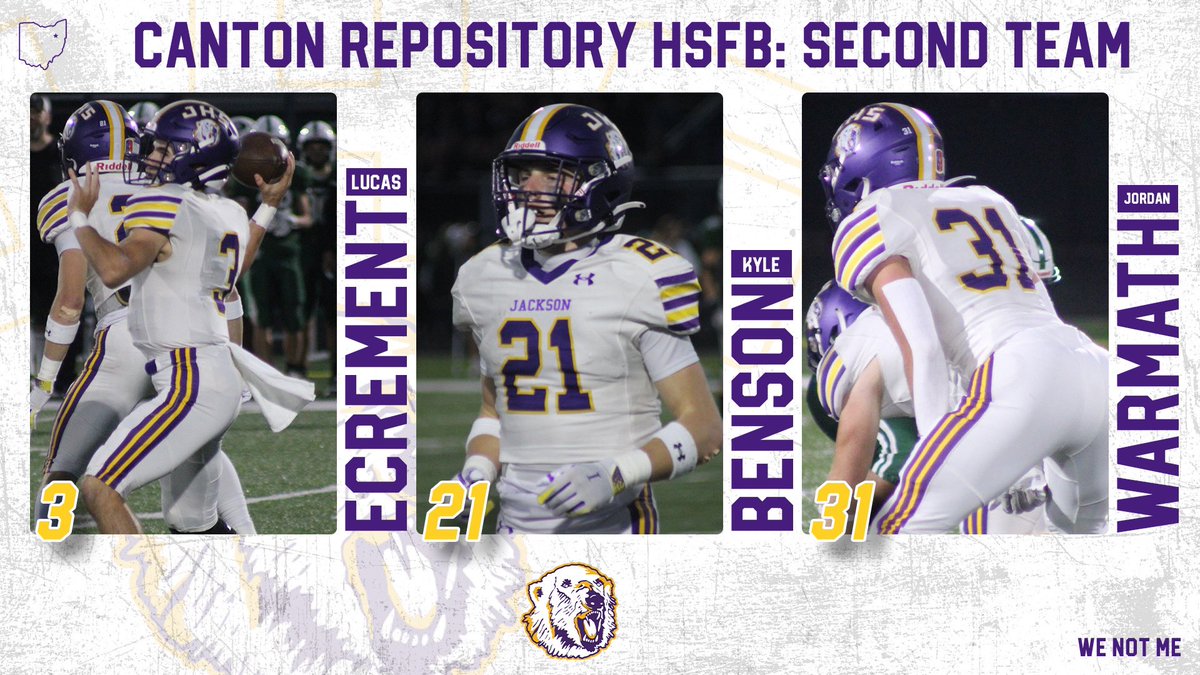 Jackson Football (@jhspolarbearsfb) on Twitter photo Congrats to our <a href="/CantonRepdotcom/">CantonRep.com</a> All Stark County Team Members:
1st Team
SR - DB - <a href="/AnthonyFuline/">Anthony Fuline</a>
HM
SOPH - QB - <a href="/Lucas_ecrement/">Lucas Ecrement</a>
SR - WR/DB - <a href="/K_Benz2024/">Kyle Benson</a>
JR - LB - <a href="/jordan_warmath/">Jordan Warmath</a>
#GoBears #WeNotMe Congrats to our <a href="/CantonRepdotcom/">CantonRep.com</a> All Stark County Team Members:
1st Team
SR - DB - <a href="/AnthonyFuline/">Anthony Fuline</a>
HM
SOPH - QB - <a href="/Lucas_ecrement/">Lucas Ecrement</a>
SR - WR/DB - <a href="/K_Benz2024/">Kyle Benson</a>
JR - LB - <a href="/jordan_warmath/">Jordan Warmath</a>
#GoBears #WeNotMe