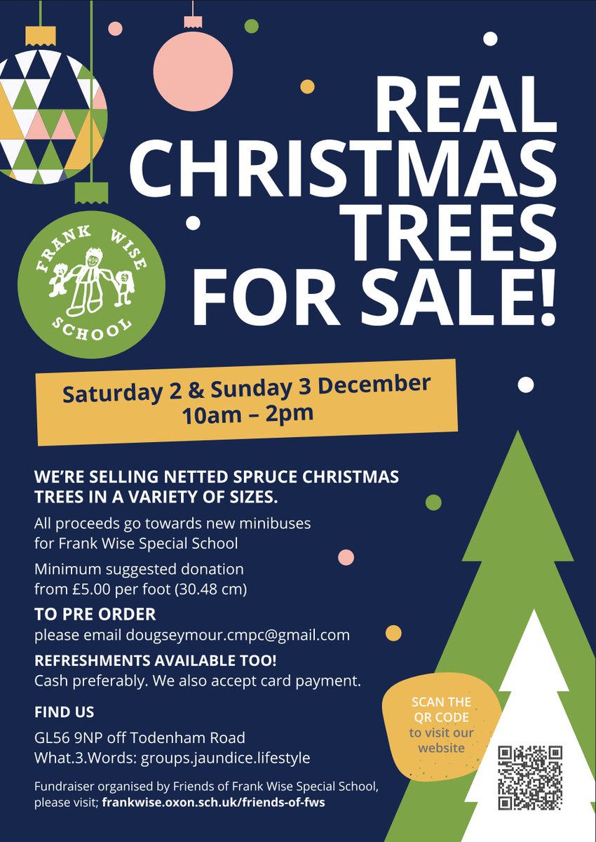 Get a Christmas tree and support a school... head down to near Moreton-in-Marsh this weekend.