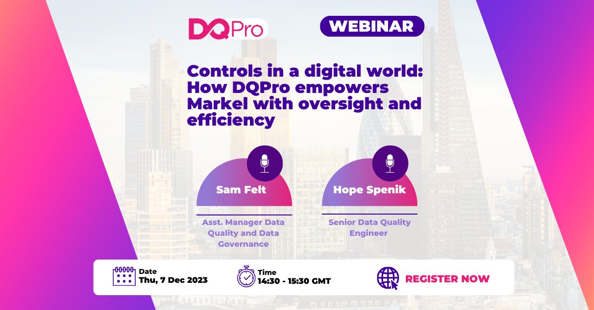 🚨 Don't Miss Out! Join us for an insightful webinar on December 7th, featuring the incredible insights of Sam Feltand Hope Spenik both from the renowned Markel.

Reserve Your Spot Now:
eventbrite.co.uk/e/controls-in-…

#webinar #data #datamonitoring #DigitalControls