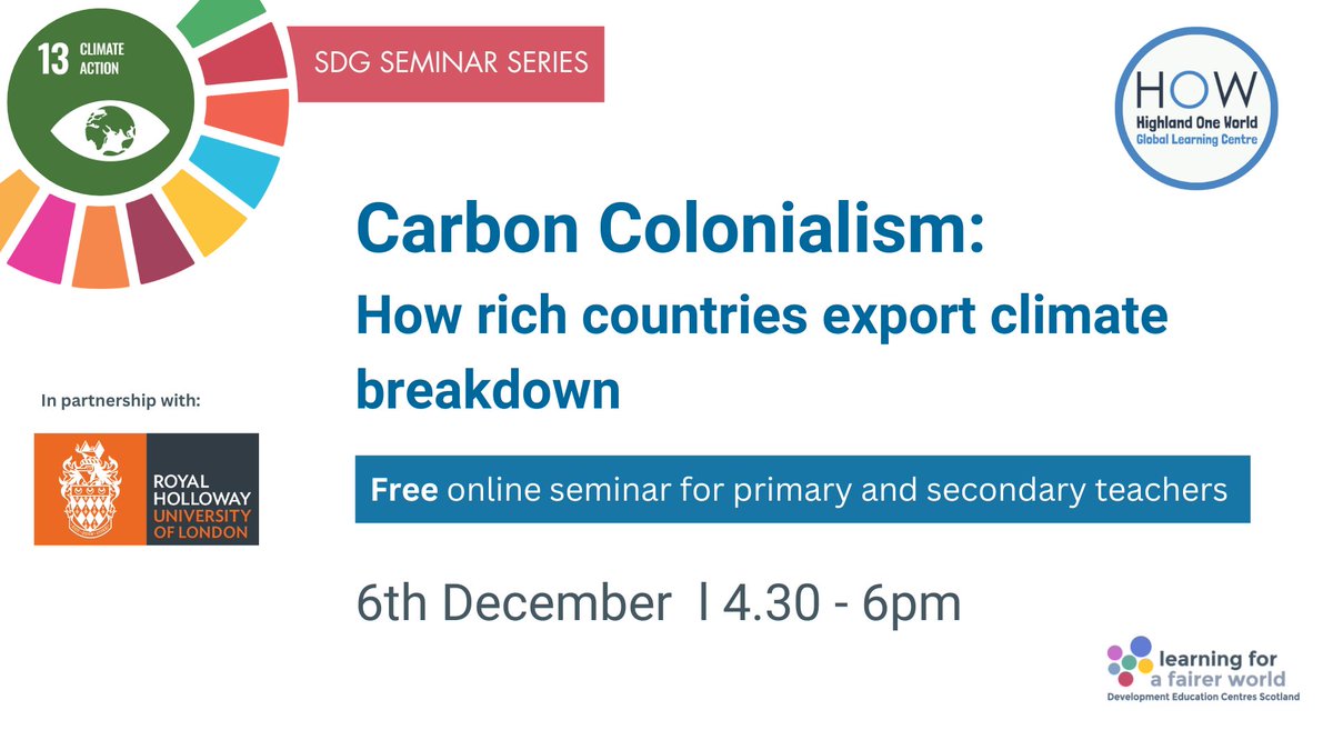 Teachers!
For COP 28, we're hosting this special webinar where we'll be exploring the issue of carbon colonialism with Dr Laurie Parsons from Royal Holloway University of London. 

Join us on Wed 6th Dec, 4.30-6pm 

Book your place here:
t.ly/Zugpx

#thisislfs