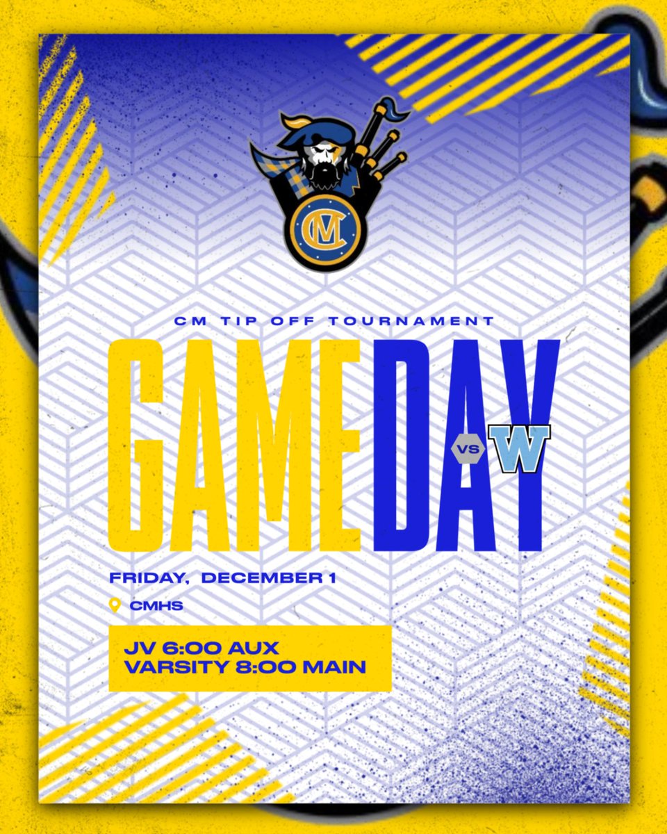Game Day is here!  CM Tip Off Tournament starts tonight vs Wash High - JV @ 6p in Aux &amp; Varsity @ 8p in Main.  Come cheer on the boys!!!