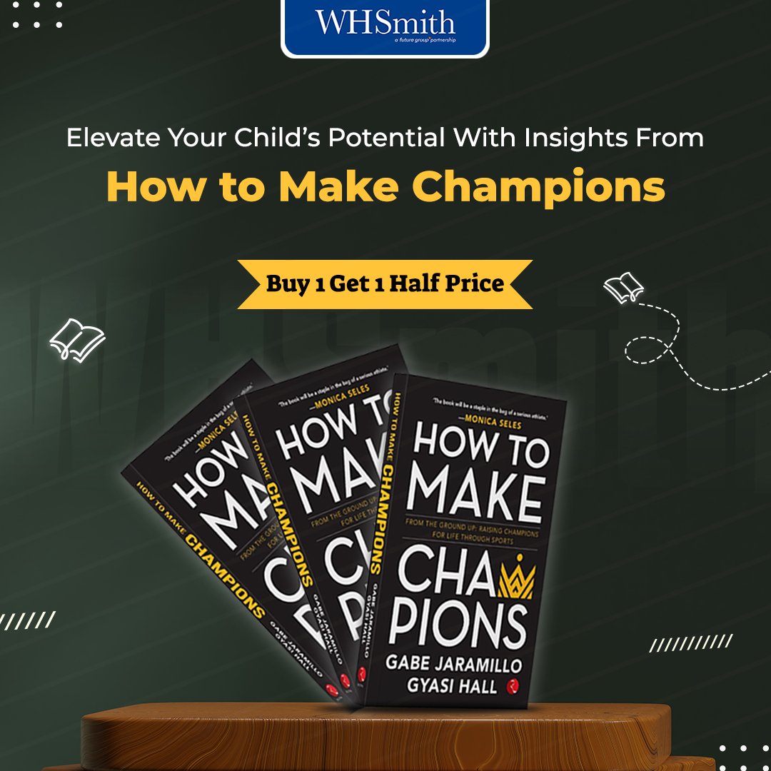 WHSmith_India's tweet photo. Dive into this essential #guide and unlock the secrets to nurturing champions.
Head to your nearby WH Smith store and get your hands on this book.
#HowtoMakeChampions #BooksWorthReading #WHSmithIndia https://t.co/xfyCoCaTQ6