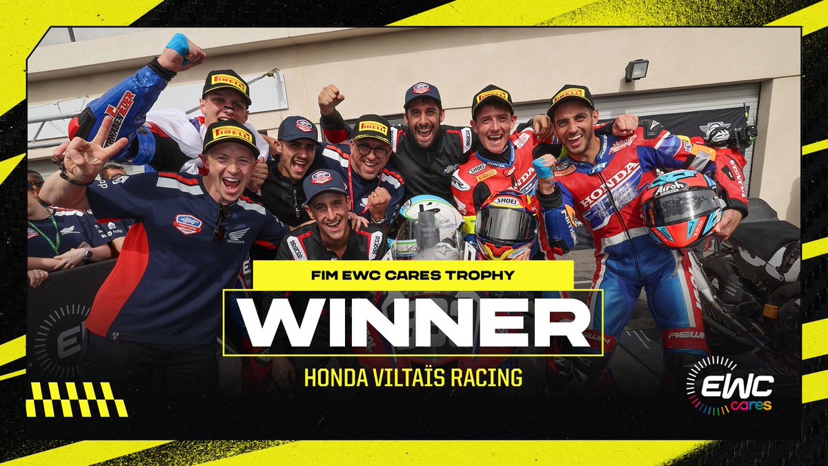 And the winner of the FIM EWC Cares Trophy is… Honda Viltaïs Racing 🏆 📰 Read more: fimewc.com/news/honda-vil… #FIMEWC #EWCCares