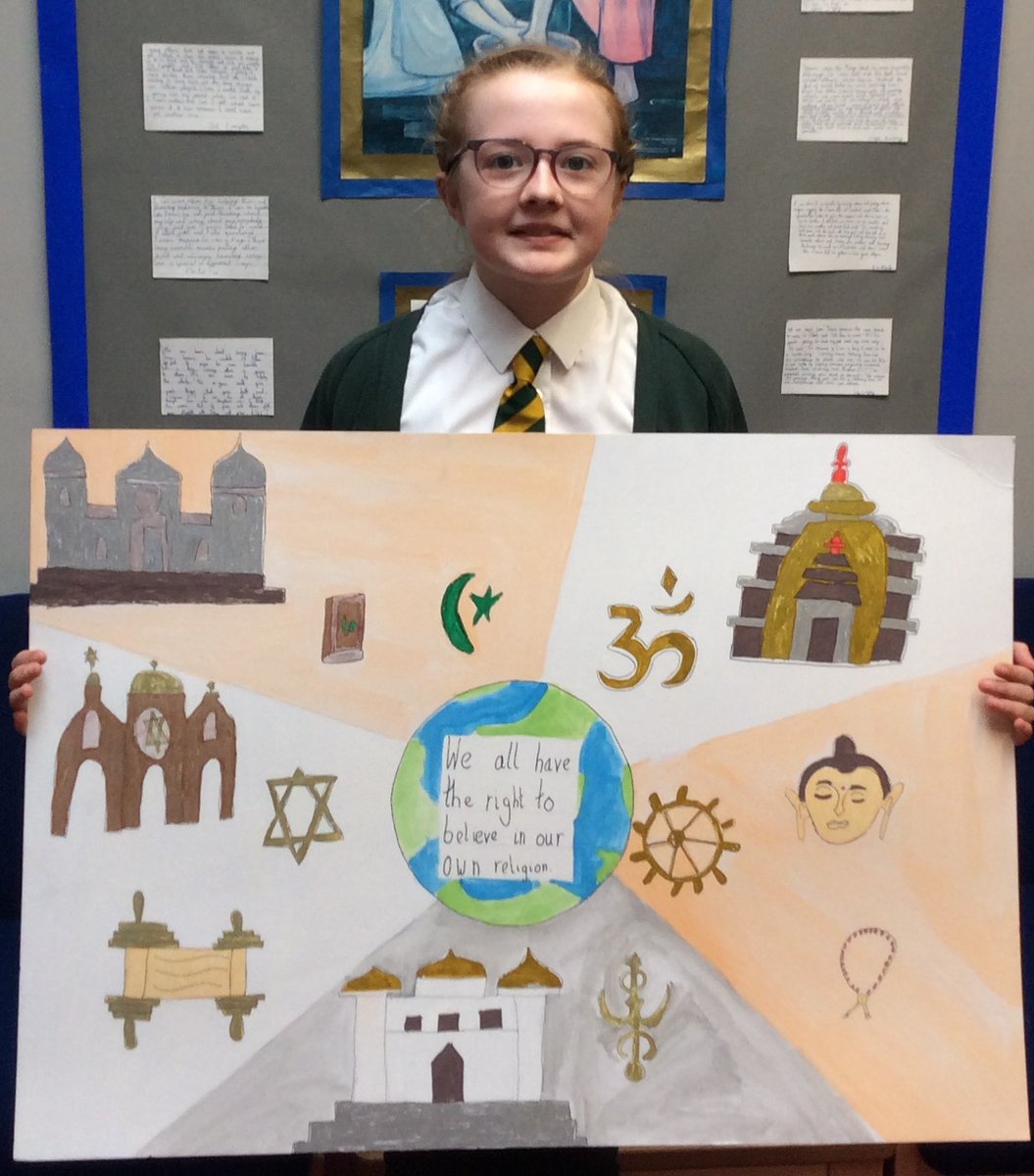 StNorbertCrowle's tweet photo. We are so proud of Megan, who was a prize winner in the recent 'Inter-Faith Week 2023' art competition organised by University Campus North Lincolnshire. Congratulations to all of our children who submitted entries. https://t.co/cX7Pnn47Cd