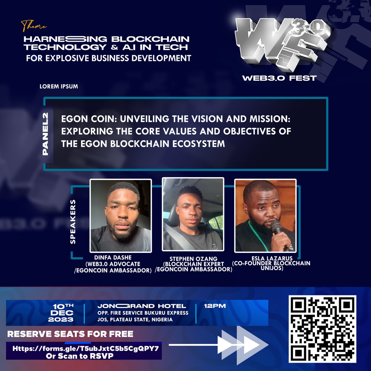 Web3fest1's tweet image. 🌐 Join the live conversation at Web3.0 Fest as experts unravel the vision and mission of EGON COIN! 🚀 Explore the core values and objectives shaping the EGON blockchain ecosystem. 🔗 Don&apos;t miss this insightful discussion! #Web3Fest #EGONCoin #BlockchainVision