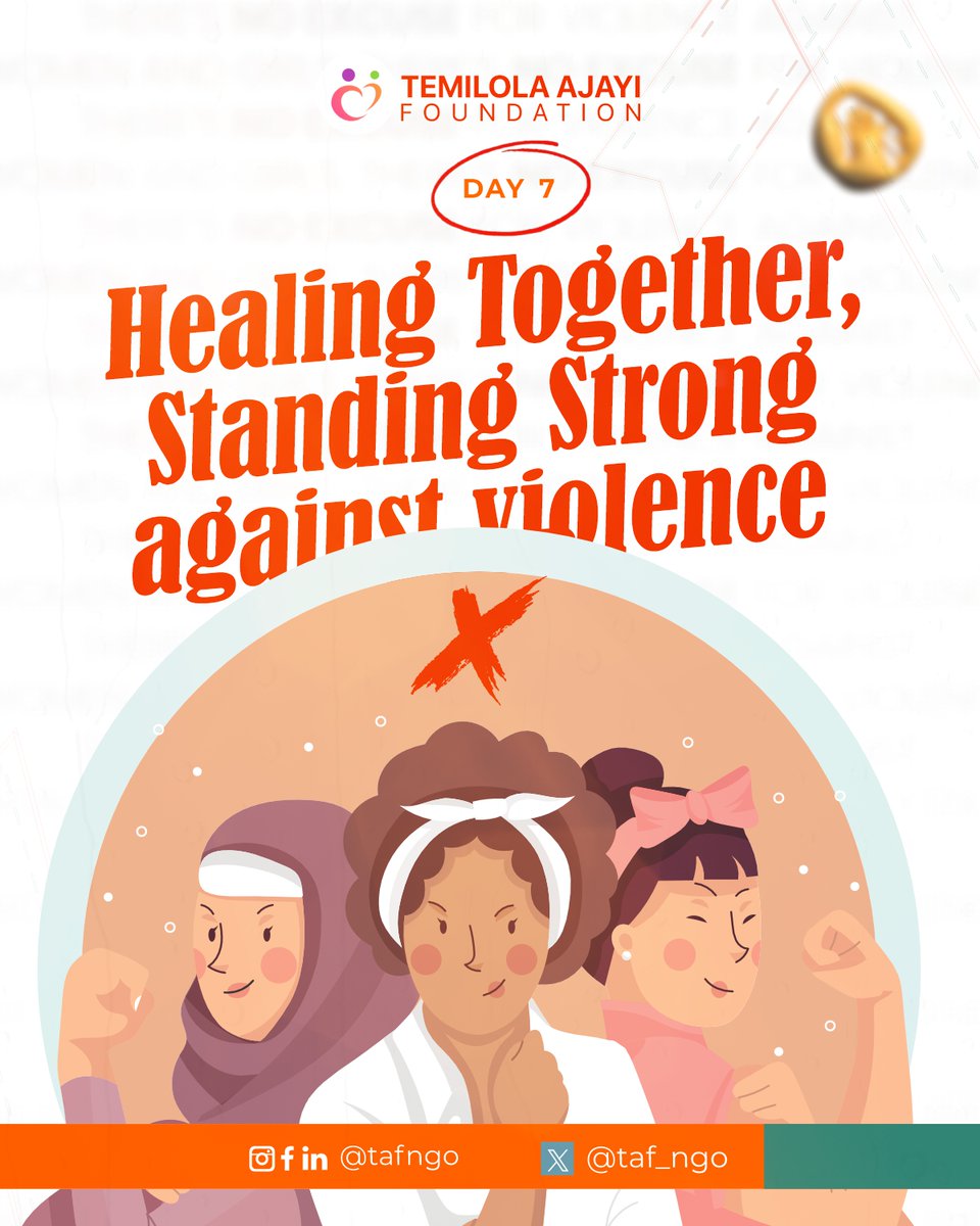 #Day7

As stakeholders,  let's help adopt a community where healing isn't just an option but a source of collective strength. 

Join us in paving the way for a future free from violence.

Together we can - NO EXCUSE

#16DaysOfActivism 
#Together4Humanity