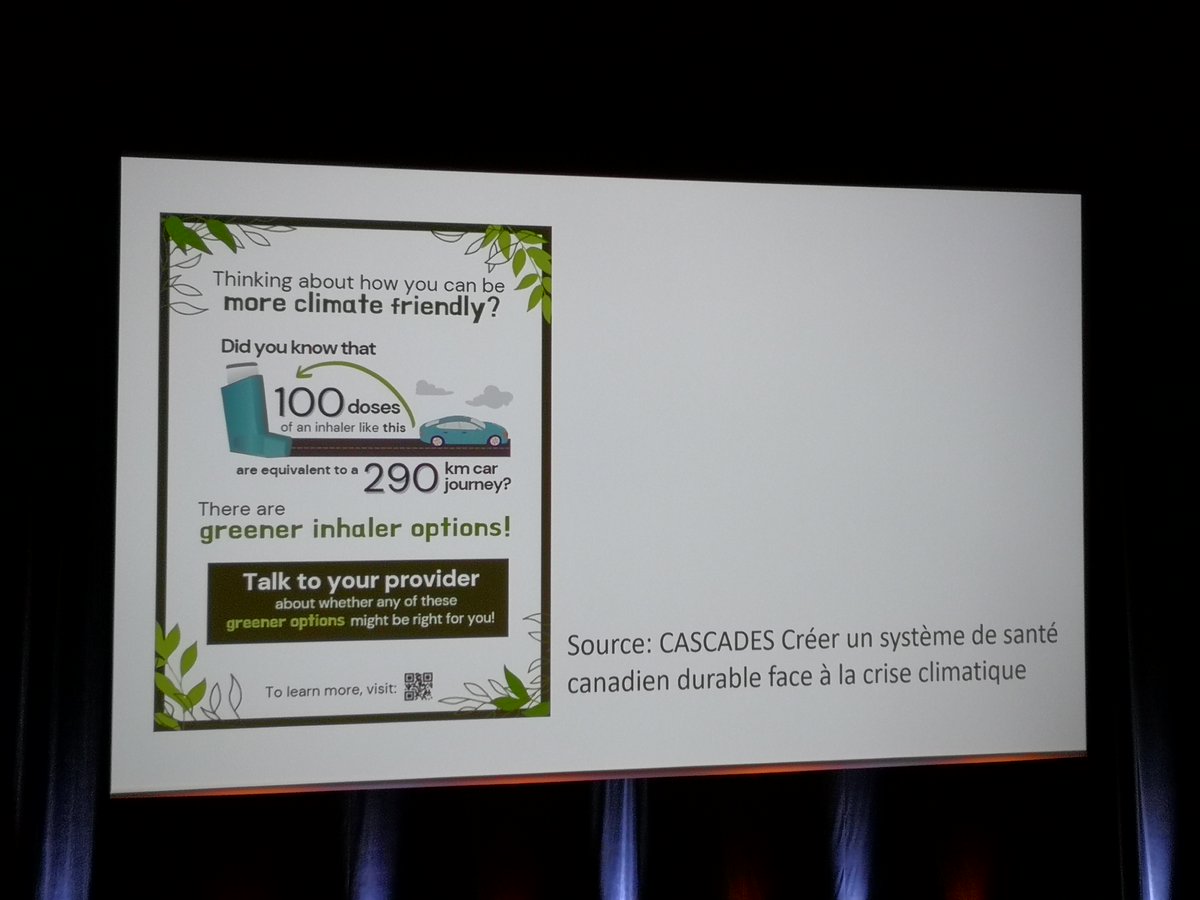 Il va y avoir un score pour prescrire de façon plus eco-responsable.
A noter l'utilisation de 100 doses de ventoline en spray correspond à un trzjet de 290km en voiture 😱 (alors qu'il existe d'autres formes) #cnge2023