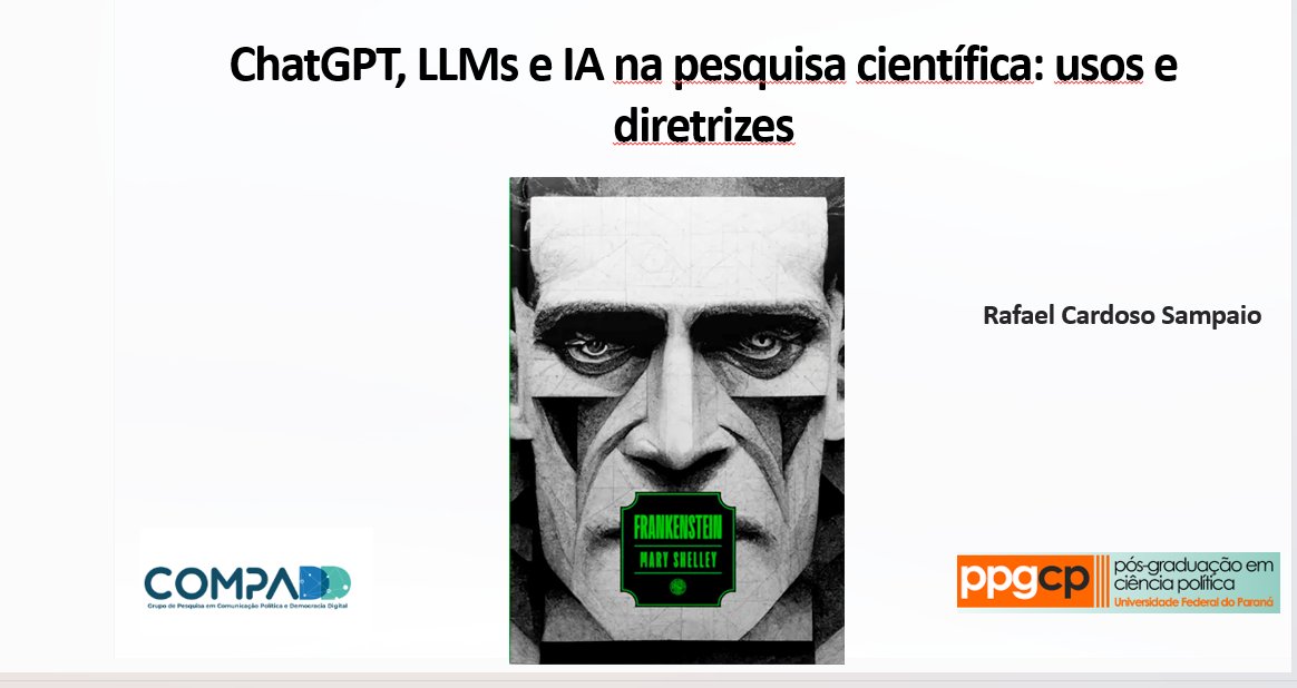 Por falar em editores e periódicos, na última semana dei uma palestra para a Associação Brasileira de Editoras Universitárias (ABEU). Apresentei algumas das guidelines já existentes para uso de inteligência artificial na pesquisa científica. Segue.