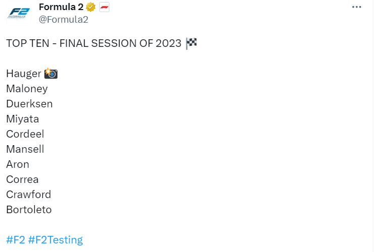 dani_miranda96's tweet image. Horas antes fue top 9, ahora es ¡top 3!

Este piloto paraguayo @JoshuaDuerksen1, está totalmente loco y es un crack. Finalizó los test de postemporada de la Fórmula 2 en el podio con un tiempo de 1:36.872

Sí, vale la pena recalcar que es su primera vez en la categoría

Orgullo🇵🇾