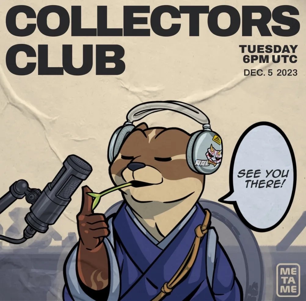 metamenft's tweet photo. Join us in the Metame Discord on Tues Dec 5th, 6pm UTC for the very first 'Collectors Club'.

Founder, @bill_papas_12 will be spilling the alpha on all things Metame on-chain. 

And who knows, maybe even some alpha about our future plans.

Mark your calendars! 🎴

See you there! ⛓️