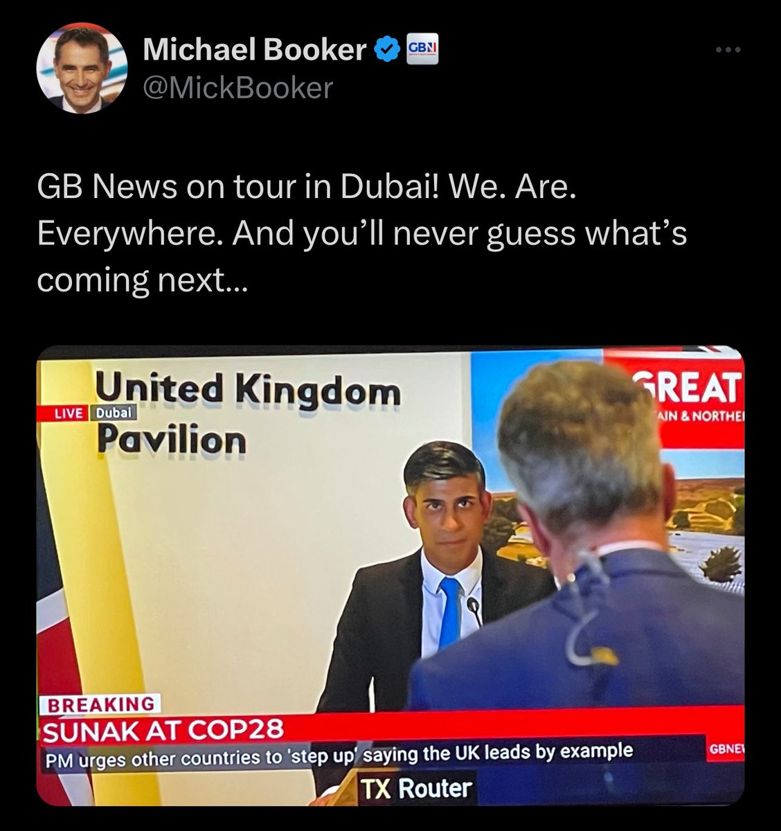 This is what YOUR taxes are paying for GB News staff to jet around the world on Rishi’s exclusively taxpayer funded jet