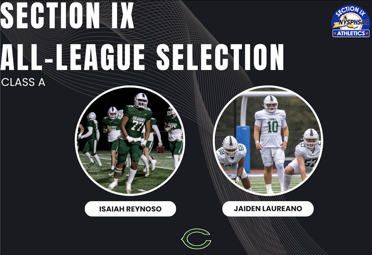 Congratulations to our 2 ALL-LEAGUE award winners for Section IX Class A! ✅ @Isaiahreynoso77 - OL/DL ✅ @LaureanoJaiden - QB 🪨🔨 #TheTeam