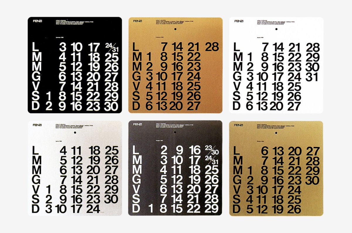 Calendar design from 58 years ago.  

Timeless.

Done in 1965 by Massimo Vignelli