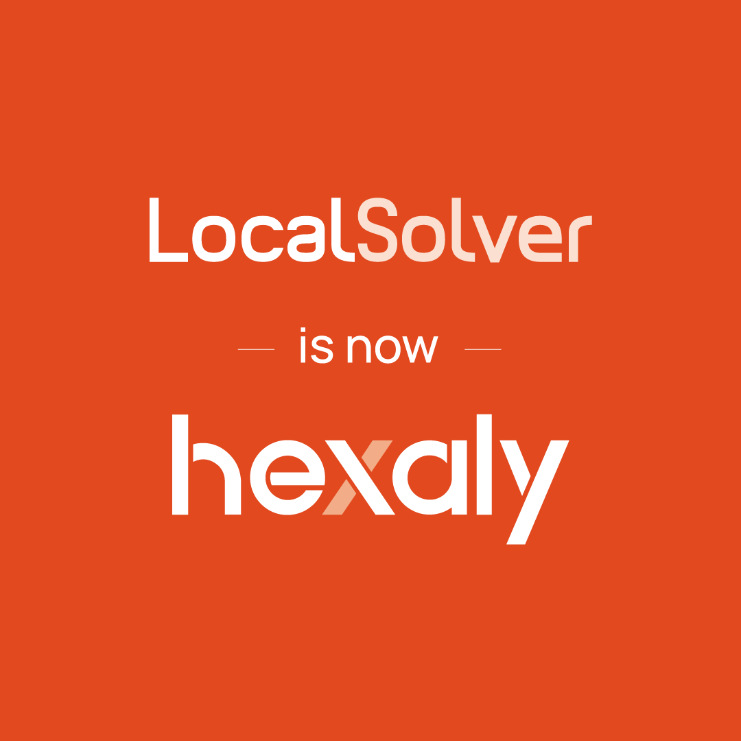 _Hexaly's tweet photo. 🎉 LocalSolver is now Hexaly! 🎉

This new identity represents a leap forward in our mission to enable every organization to make better decisions faster when faced with operational and strategic challenges.

If you’re interested in learning more:
👉 https://t.co/gdhvB7LC8v https://t.co/Hu4tCwmJTT