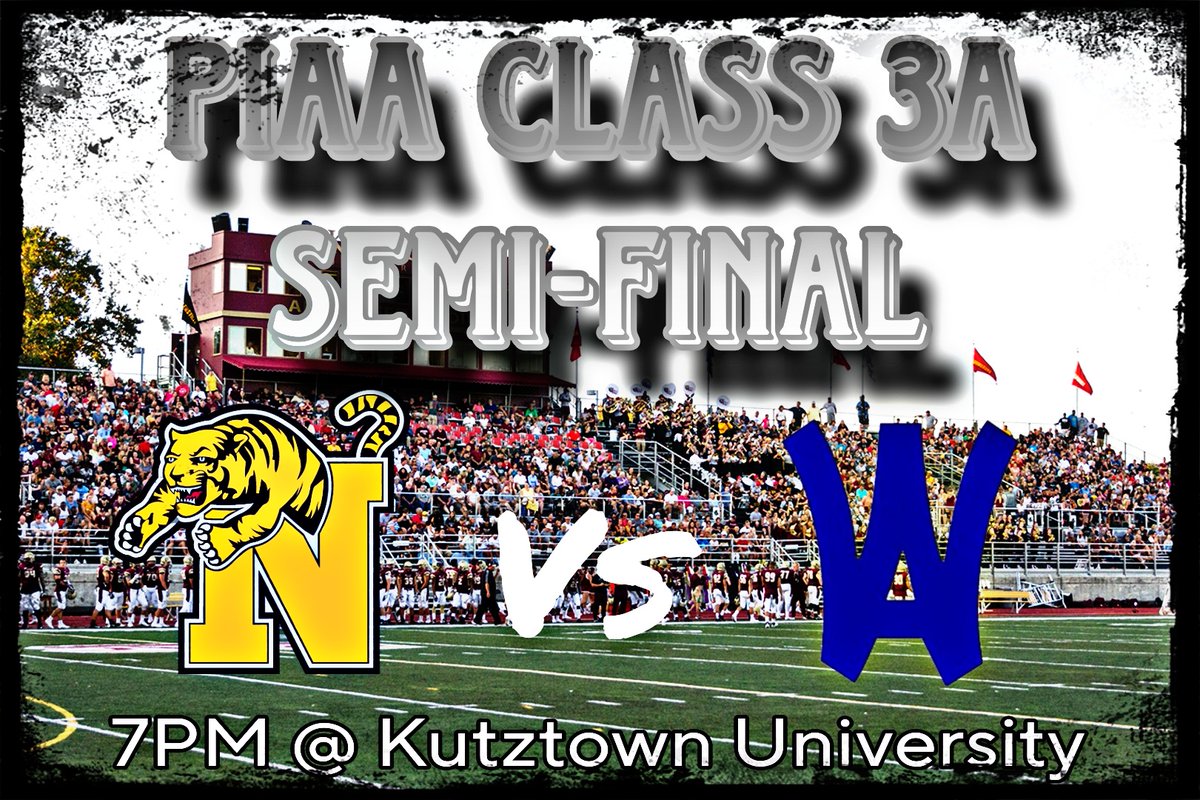 Tonight, @CCHastings1863 and I will be live from Andre Reed Stadium at Kutztown University for @PaFootballNews covering the PIAA 3A Semi-Final matchup between @nwtigerfootball and @WyoFootball. Updates brought to you by @SLUHNSportsMed @BPtashinski @PFNDan570FB @Protime_PFN