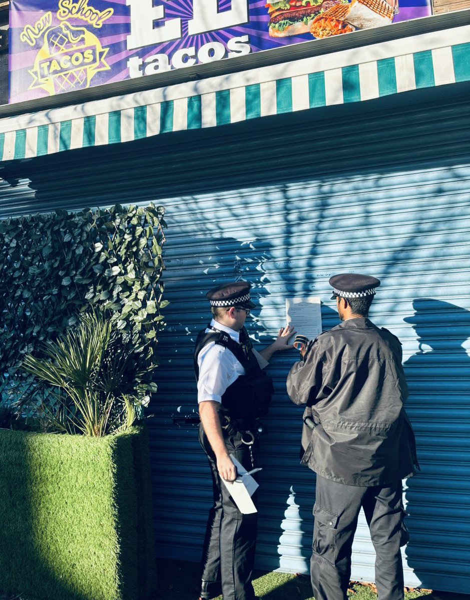 MPSHarlesden's tweet image. #HarlesdenTCT have placed 3 month #ClosureOrder extension notices on Sefar Cafe &amp;amp; El Tacos in Park Parade after the extensions were granted by Willesden Magistrates Court. Officers will be putting up more notices on two other properties in the coming days #Harlesden