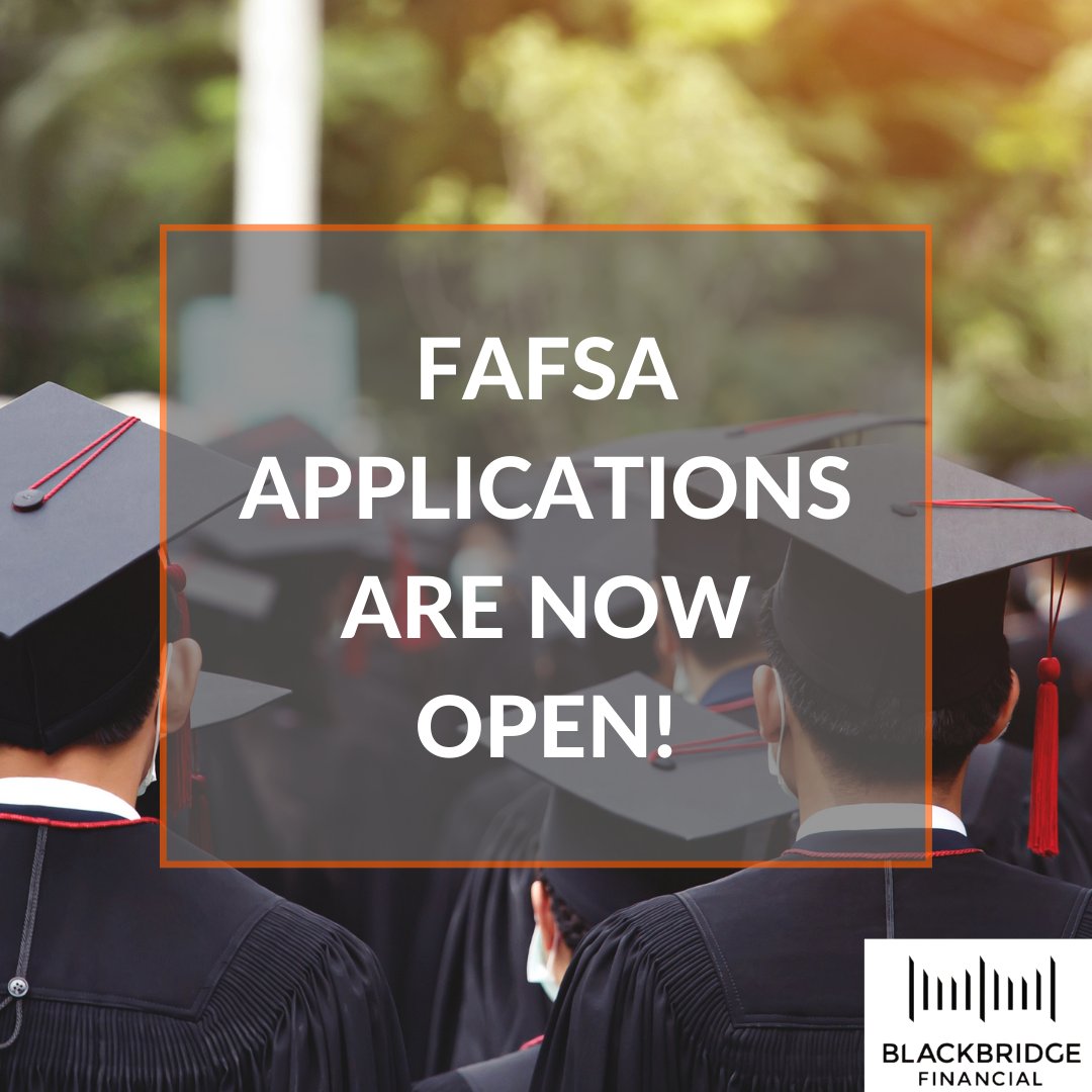 For all those attending #university or #college this upcoming semester, today is the open date for FAFSA! 

#CollegePlanning #FAFSA #StudentLoan #FederalStudentLoans #GrantGoodwin #GoodwinWealth #BlackbridgeFinancial