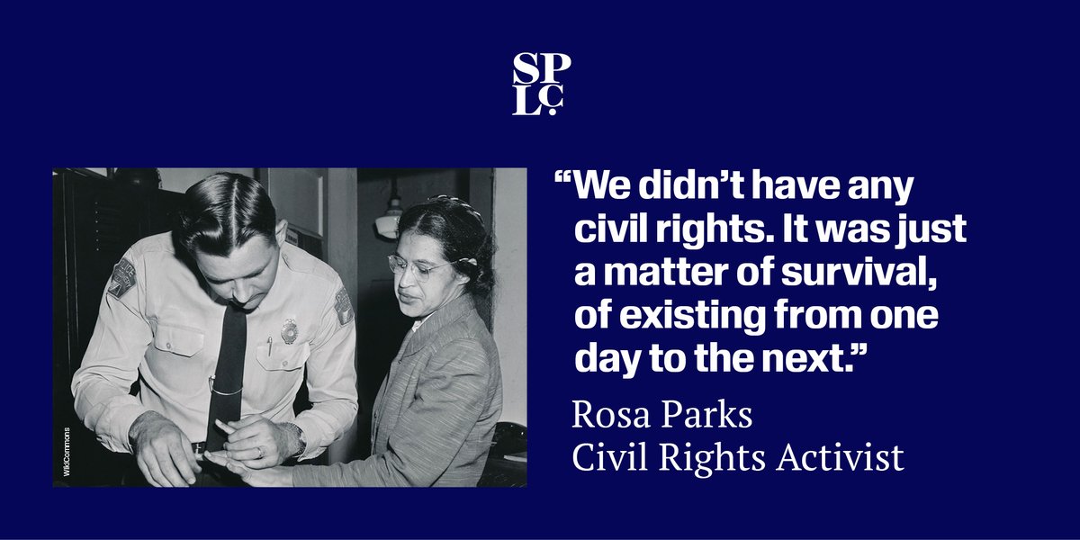 #OTD in 1955, Rosa Parks, an NAACP field secretary, refused to surrender her seat on a Montgomery, Alabama, city bus to a white passenger. She was arrested, sparking the Montgomery Bus Boycott. #TheMarchContinues #RosaParksDay