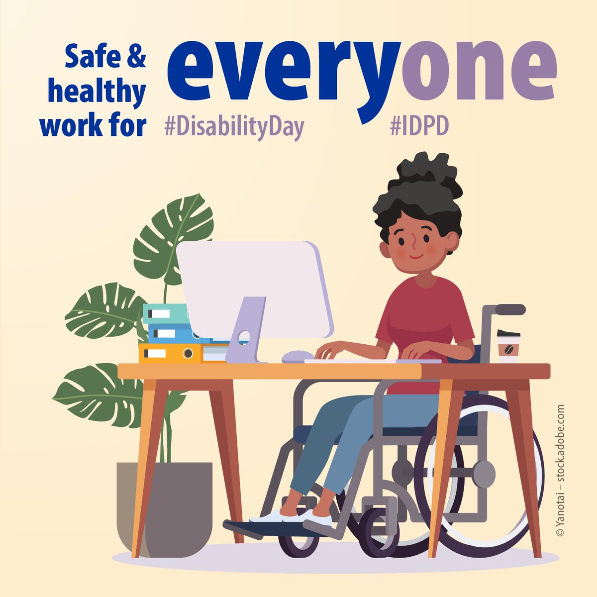 EU_OSHA's tweet image. Half of the almost 43 million people with disabilities are currently unemployed in the EU.

💪 Considering their #SafetyandHealth needs is key to promoting truly inclusive workplaces.

Explore our resources on disability: osha.europa.eu/en/highlights/…
#OSHWiki #DisabilityDay #IDPD
