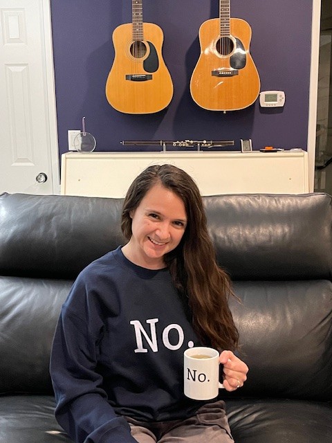 sayheythere's tweet photo. Look how CUTE Lydia is in this "No." crewneck and mug. 🙅🏻‍♀️✋ Thanks for supporting the first products in my merch shop, Cynthia and Lydia! 

Remember: "No" can be a complete sentence. Ignite your inner feminist with every wear: https://t.co/hibT6TaZw7 https://t.co/5y1yNLJuhG
